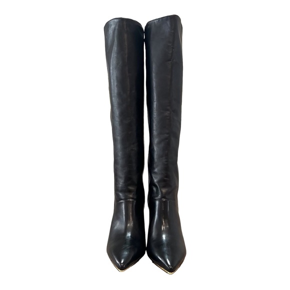 Tory Burch Lila Black Leather Knee High Boot - Picture 6 of 14